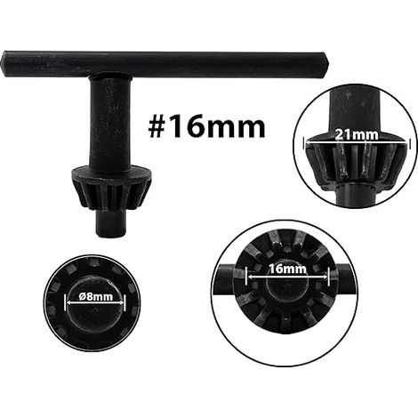 Clé à Mandrin Ø16mm pour perceuse, Clé pour mandrins 16 mm Noir