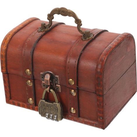Boîte à Bijoux Bois Avec Verrouillage Boîte à Trinkets Vintage Coffret Rétro Bois Pour Rangement De Bijoux Et Décorations (1/5)