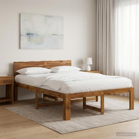 Cama doble con cabecero ROSTOCK Natural 135 x 190 cm (1/5)