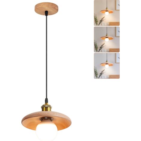 Suspension 18 cm, lustre vintage avec ampoule, plafonnier, lampe de chevet, lampe d'îlot, 3 températures de couleur réglables, hauteur réglable (1/5)