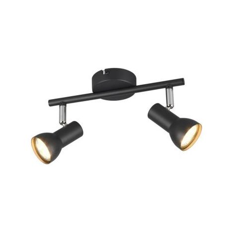 Trio Lighting Regleta de Techo Estilo Sencillo 2 Focos CANTAR Bombilla excl.2xGU10 IP20 Negro (1/5)