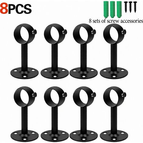 Supports de meubles, supports de tringle à rideaux robustes, crochets de tringle à rideaux, adaptés aux tringles à rideaux de 3,2 cm, lot de 8. (1/5)