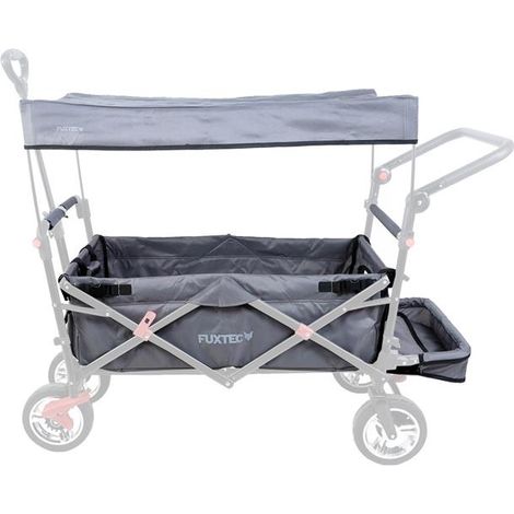 FUXTEC Stoff Bezug Bollerwagen komplett in Grau CT800 - faltbarer Bollerwagen Wechselbezug