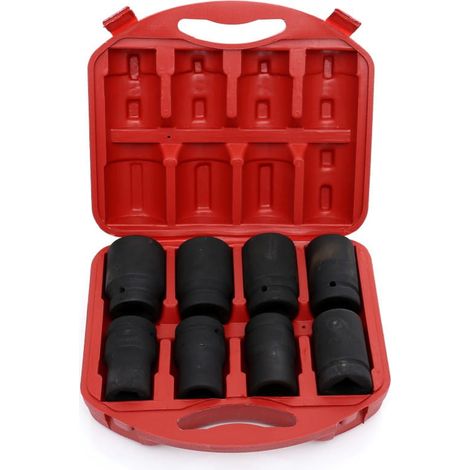 Set di 8 chiavi a bussola a impatto, in acciaio resistente  Kraft&Dele