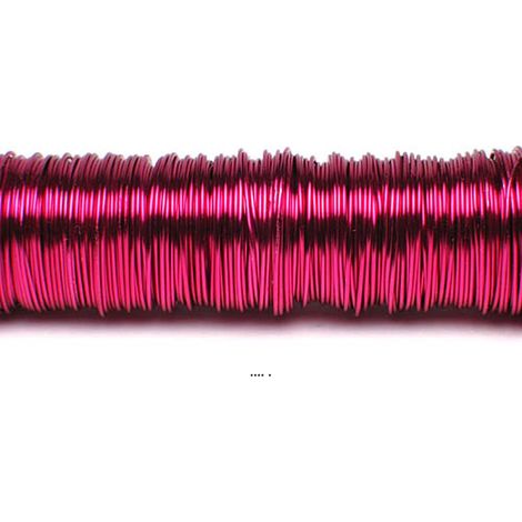 Fil décoratif laque Fuchsia D0.50mm finition brillant 50m monture bois - couleur: Rose fushia 730