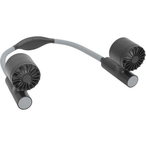 Nackenventilator, 3 Geschwindigkeitsstufen, USB-Ladefunktion, geräuscharm, 2400-mAh-Akku, flexibler Schlauch, 90°-Drehung, tragbarer Ventilator, Schwarz (1/5)