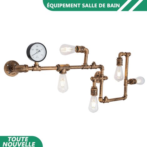 WAOBDLA 220V Vintage lampe murale St64 salle à manger style industriel tuyau d'eau lampe murale (1/5)