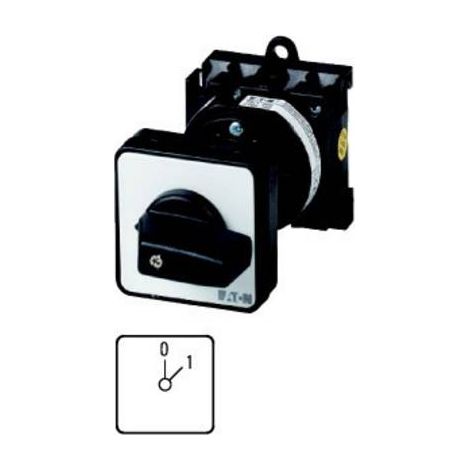 Inter. Marche-Arrêt cont.: 2 20A 0-1 45° à acc. encastré fixation arrière 000062584 EATON T0-1-15402/Z (1/2)