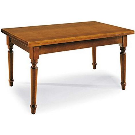 DYLAN - tavolo da pranzo allungabile in legno massello con gamba tornita cm 80 X 140/180/220