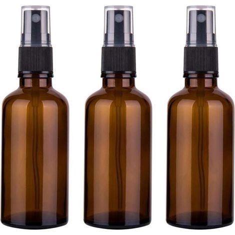 Lot de 3 flacon pulvérisateur, 50ml, Flacon pulvérisateur vide, Mini flacons rechargeables, Convient pour la maison et les voyages, Glas, 37122 mm (1/5)