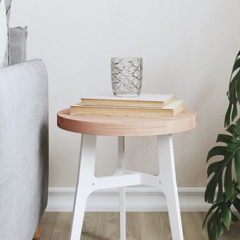 Dessus de table Ø30x2,5 cm rond bois massif de hêtre (1/5)
