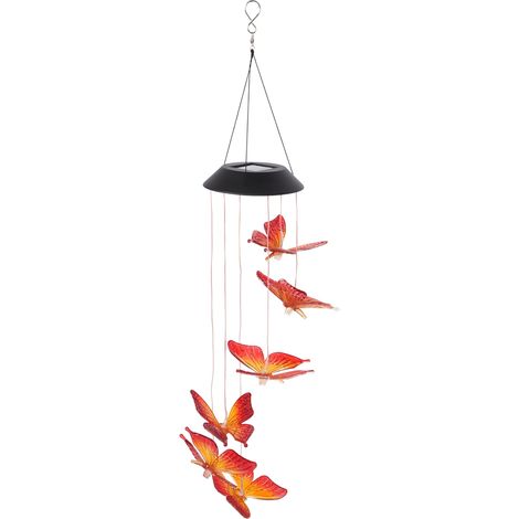 Lanterne solaire LED changeante colorée pour extérieur, guirlande lumineuse feuille d'érable rouge pour patio jardin, décoration suspendue nocturne (1/5)