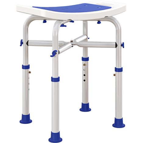 44-51.5cm Aluminium Frame Shower/Bath Stool - White