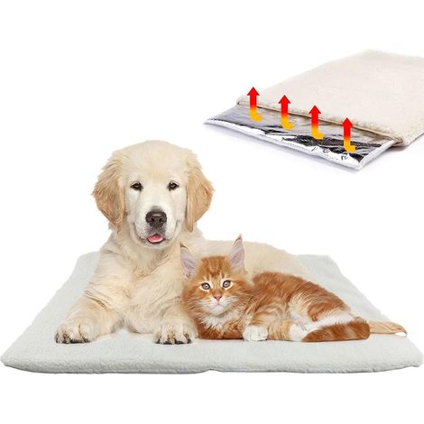 ZOLGINAH Premium Coussin Auto-Chauffant pour Chat & Chien de Taille: 60x45cm Tapis/Couverture Thermique  Innovant & écologique (Blanc) (1/5)