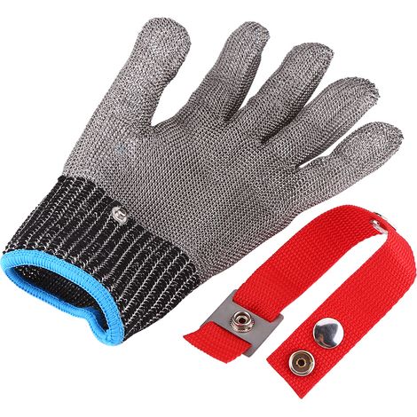 Gant de travail de sécurité en acier inoxydable SS304 résistant aux coupures, outil de protection pour boucher (1/5)