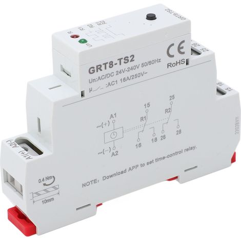 Zeitrelais, flammhemmendes ABS-Gehäuse, Hilfsrelais mit LED-Anzeige für Stromkreise AC/DC 24–240 V (1/5)
