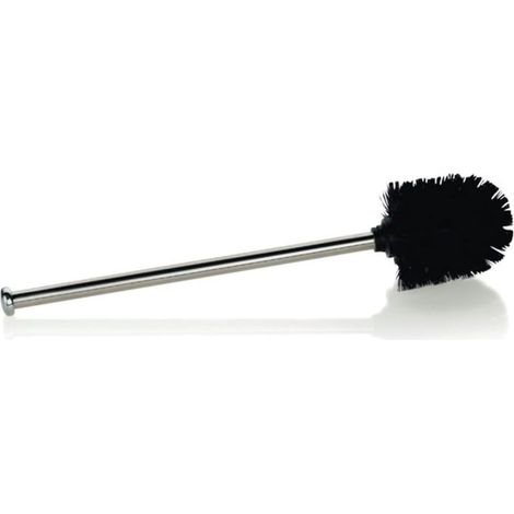 1 Brosse WC Acier Inoxydable Tête Remplaçable Poils Plastique Noir Salle De Bain (1/4)