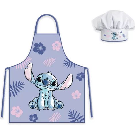 Delantal protector infantil de Lilo & Stitch con gorro para la escuela o la cocina de Disney.