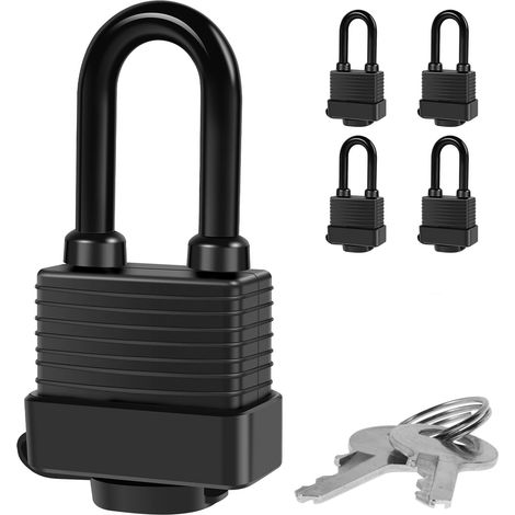 Cylindre De Serrure Extérieur - Acier Laminé Et Laiton - Résistant Eau Et Rouille - Pour Portail Garage Hangar - Lot De 4 (1/5)
