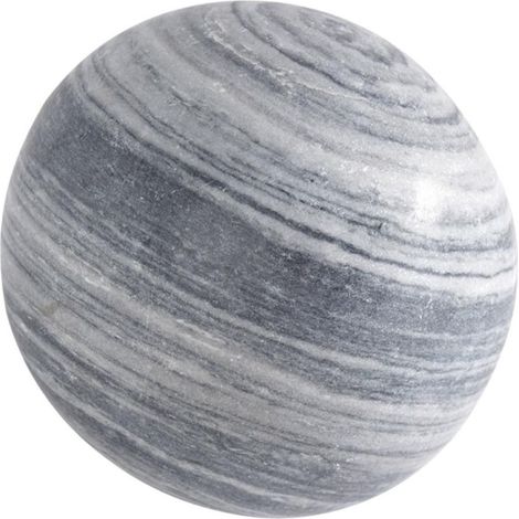 Jardinex – Boule déco jardin en marbre noir et blanc Ø 20 cm – Finition polie – Résistante aux intempéries – Décoration intérieure et extérieure