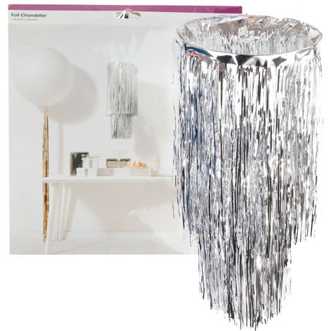 TG76151-1 DÉCORATION DE PLAFOND LUSTRE ABAT-JOUR ARGENTÉ FÊTE ANNIVERSAIRE NOUVEL AN (1/5)
