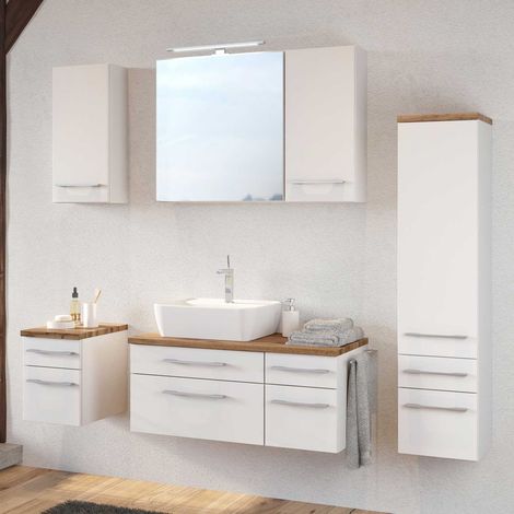 Waschtischunterschrank 90 cm, Siphonausschnitt Rechts TAREE-03 in matt weiß