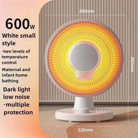 Chauffage électrique domestique 220 V - 600 W - Chauffage rapide - Modèle de table - Convient pour la salle de bain - Économie d'énergie - Silencieux (1/5)