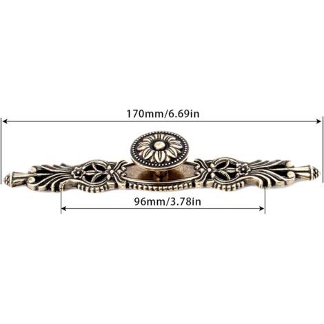 Juego de 5 tiradores para puertas de armarios de estilo retro vintage CCYKXA, pomos de color bronce para muebles antiguos retro, librerías, cómodas, armarios y cajones. (1/4)