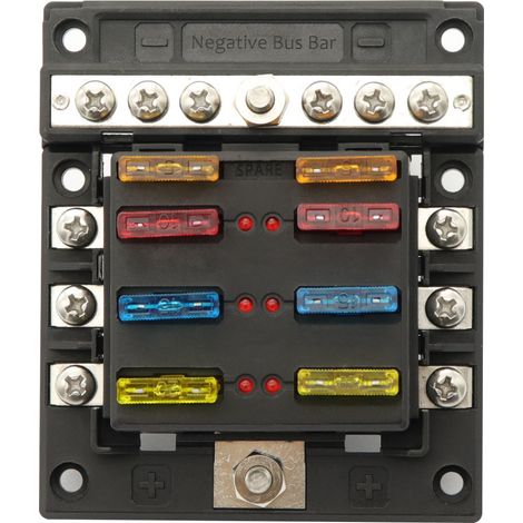 Porte‑fusible IZTOSS 6 voies avec barre de masse intégrée – Tension 12‑32V, 1 entrée 6 sorties – Solution tout‑en‑un pour bateau et camping‑car (1/5)