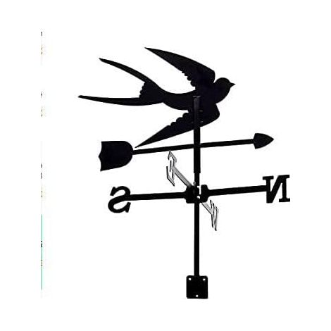 Girouette en métal Petite Hirondelle Silhouette Extérieur Toit Jardin Montage Cour Décor Girouette