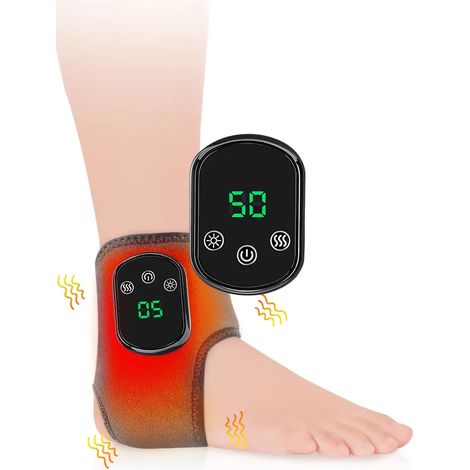 Appareil de massage vibrant chauffant pour chevilles, relaxation et exercice (1/4)