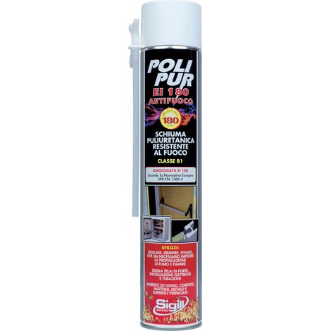 SCHIUMA POLIURETANICA IGNIFUGA -EI 180- ANTIFUOCO ALTE TEMPERATURE 750ML - PIGAL