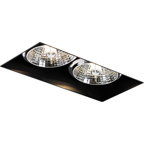 Modern Recessed Spotlight Black GU10 AR70 Trimless 2-Light - Oneon