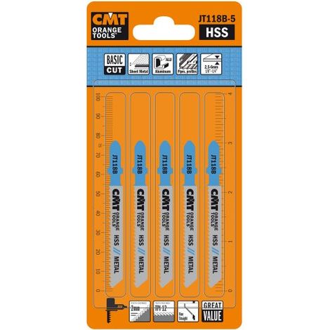 JT118B-5 5 LAME SEGHETTO X METAL HSS 76x1.9-2.3x12TPI (DIRITTO/FINE) (1/3)