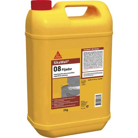 Sika Wall-08 Fissatore, Primer acrilico per fissare e sigillare fondi di superfici porose e migliore adesione delle vernici, 2 kg, Bianco (1/3)