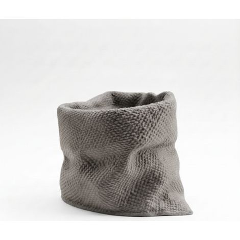 Vaso per piante moderno di colore grigio, in stile sacco di iuta.