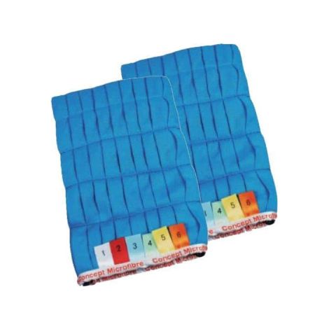 Lot de 2 gants vitre 14x26 cm bleu – 100% microfibre – Nettoyage sans traces – Résistants jusqu'à 300 lavages – Concept Microfibre (1/2)