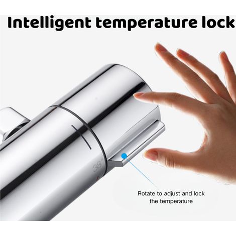 Miscelatore termostatico a parete con 2 uscite, argento, funzione di sicurezza 38°C per vasca e doccia - ALTRO (1/3)