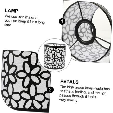 CCYKXA 1 pieza Pantalla de lámpara de metal sencilla para lámpara de mesa Pantalla decorativa de repuesto para restaurante u hotel, Diámetro 14,5 cm / Altura 14 cm (1/4)