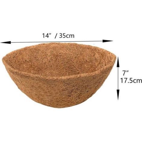 Doublure en fibre de coco 35 cm – Pour panier suspendu et jardinière murale – Retient l'humidité et assure un bon drainage (1/5)