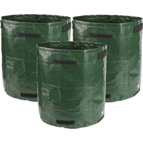 Lot de 3 Sacs à Plantes Sac Culture Pomme de Terre Sacs de Culture Sac de Plantation Respirants pour Pommes de Terre, tomates, Carottes, oignons, Fleurs et légumes, 34 x 35 cm