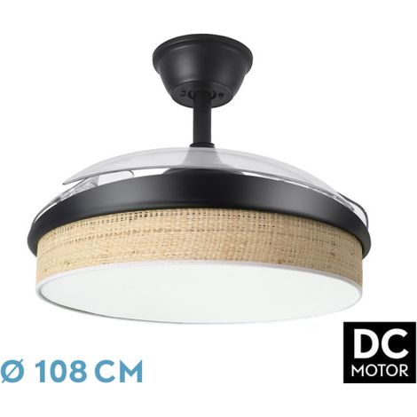 FABRILAMP Ventilador Dc Modelo Moda 72w Acabado Negro 108d 3apas 7200lm Fabrfilamp (1/3)