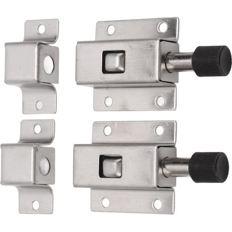 2 Serrures de Porte à Ressort Automatique en Acier Inoxydable Anti-Cambriolage pour Sécurité (1/5)