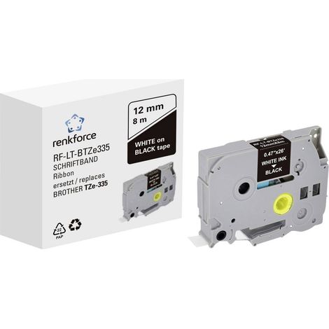 Renkforce RF-LT-BTZe335 Compatibile sostituisce Brother TZe-335 12 mm Colore Nastro: Nero Colore carattere: Bianco 8 m (1/2)