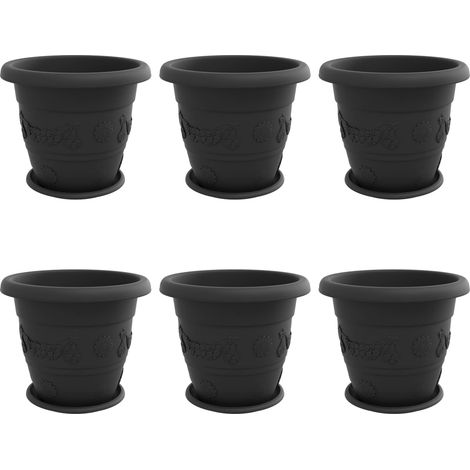 Maison Exclusive - Vasi per Piante 6 pcs Nero Ø 39 x 32 cm Plastica