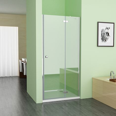 75 x 195cm Duschabtrennung Duschwand Scharniertür Dusche ESG Glas (1/5)