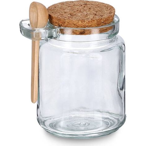 Verre avec couvercle en liège et cuillère pratique, 250 ml (1/3)