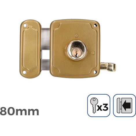 Verrou edm 85265 acier 80 mm gauche résistant aux intempéries (1/4)