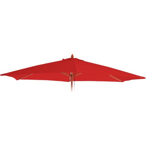[JAMAIS UTILISÉ] Toile de rechange pour parasol Florida, Toile de rechange pour parasol, Ø 3m polyester 6 baleines, rouge