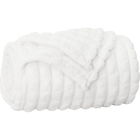 Jeté Blanc 200 x 150 cm Toison vidaXL